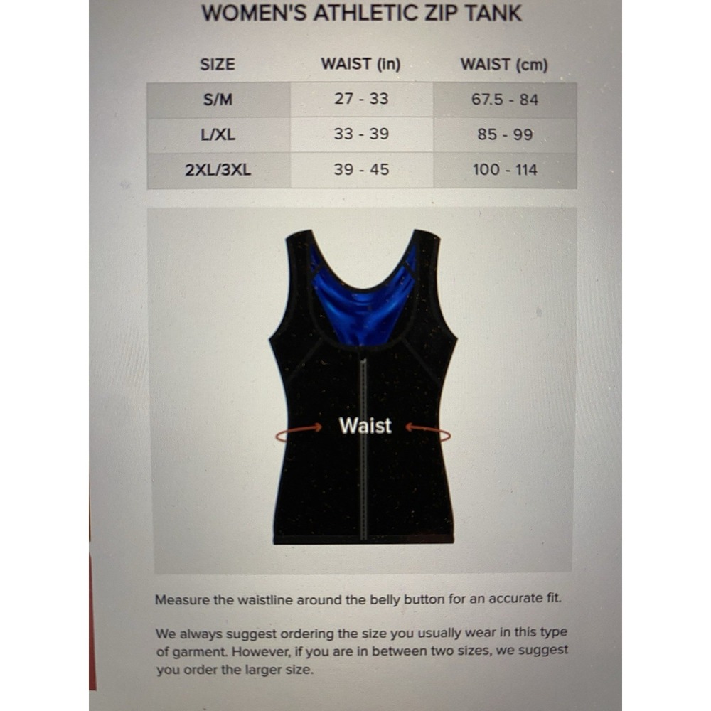 Sweat‎ Shaper Women's ATHLETIC ZIP TANK  Black 2XL/3XL  WorkOut Sauna Vest - Picture 7 of 8